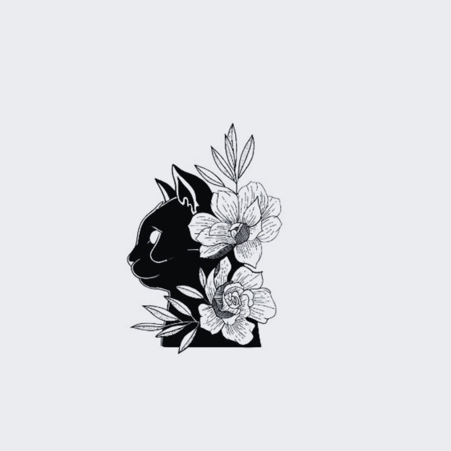 Cat with Flowers