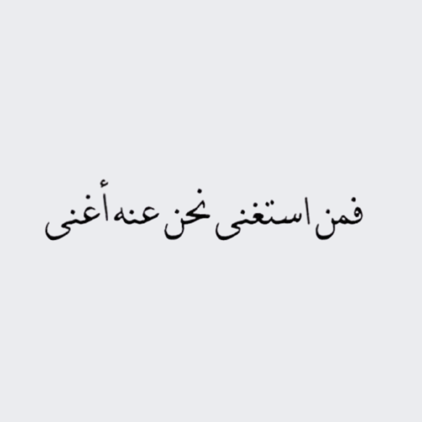 فمن استغنى نحن عنه أغنى