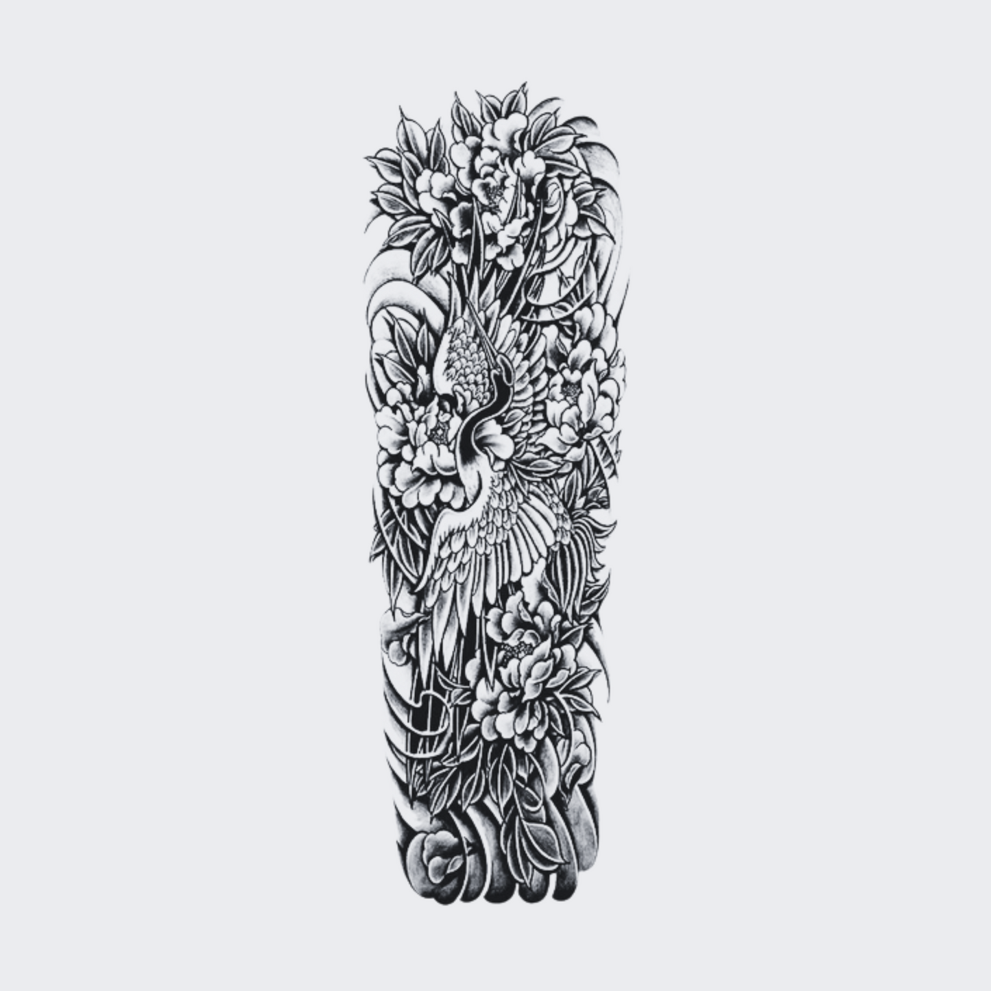 Crane and Flowers Sleeve
